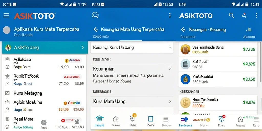 Antarmuka ASIKTOTO yang sederhana dan informatif untuk kurs mata uang.