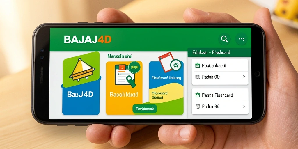 Antarmuka BAJAJ4D yang intuitif dan menarik untuk belajar Flashcard.