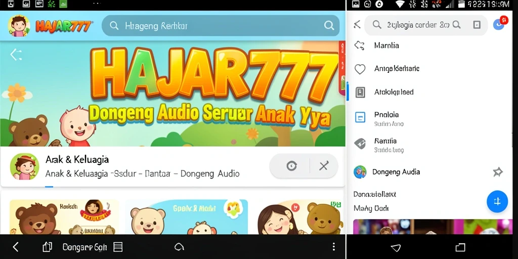 Tampilan antarmuka pengguna HAJAR777 yang menarik dan ramah anak.