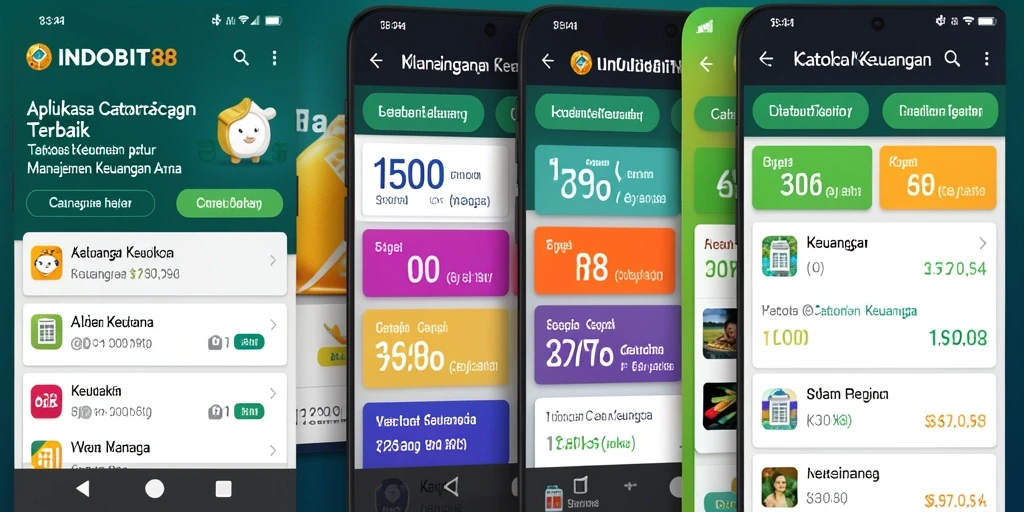 Screenshot utama INDOBIT88 menampilkan antarmuka aplikasi Catatan Keuangan yang intuitif.