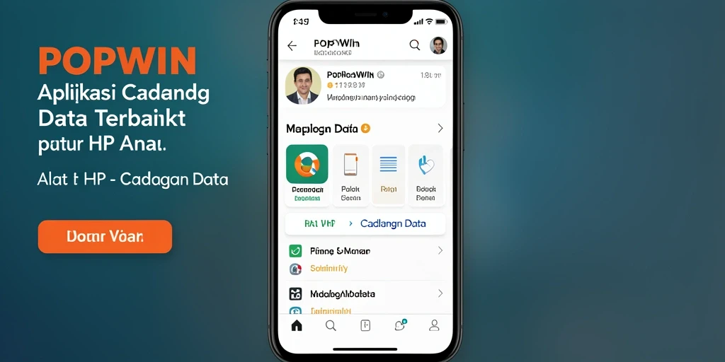 Antarmuka POPWIN yang ramah pengguna untuk cadangan data.